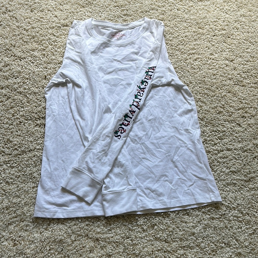 Small Vineyard Vines Christmas themed long sleeve shirt